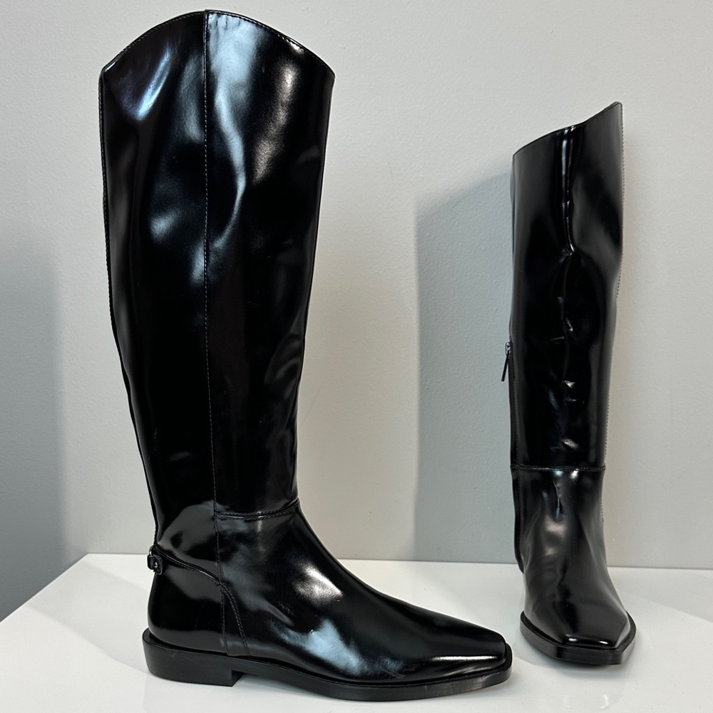 Sam Edelman Cesar Knee High Black Heeled Boots Size 6